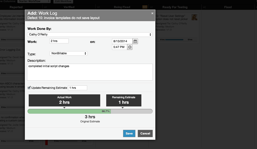 work log tracking