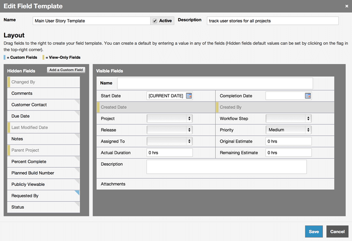 field template editor