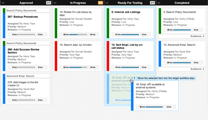 use card view to move items through your workflow