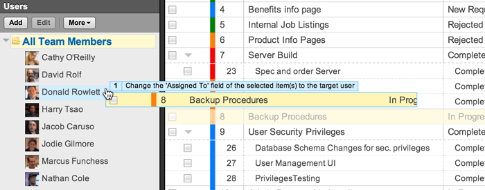 assigning items to a user
