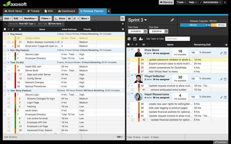 Axosoft Release Planner